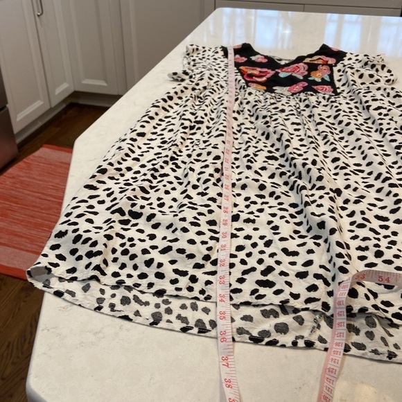 Kirundo Summer Mini Dress V Neck Boho Floral Embroidered Sundress Size Medium - Picture 8 of 8